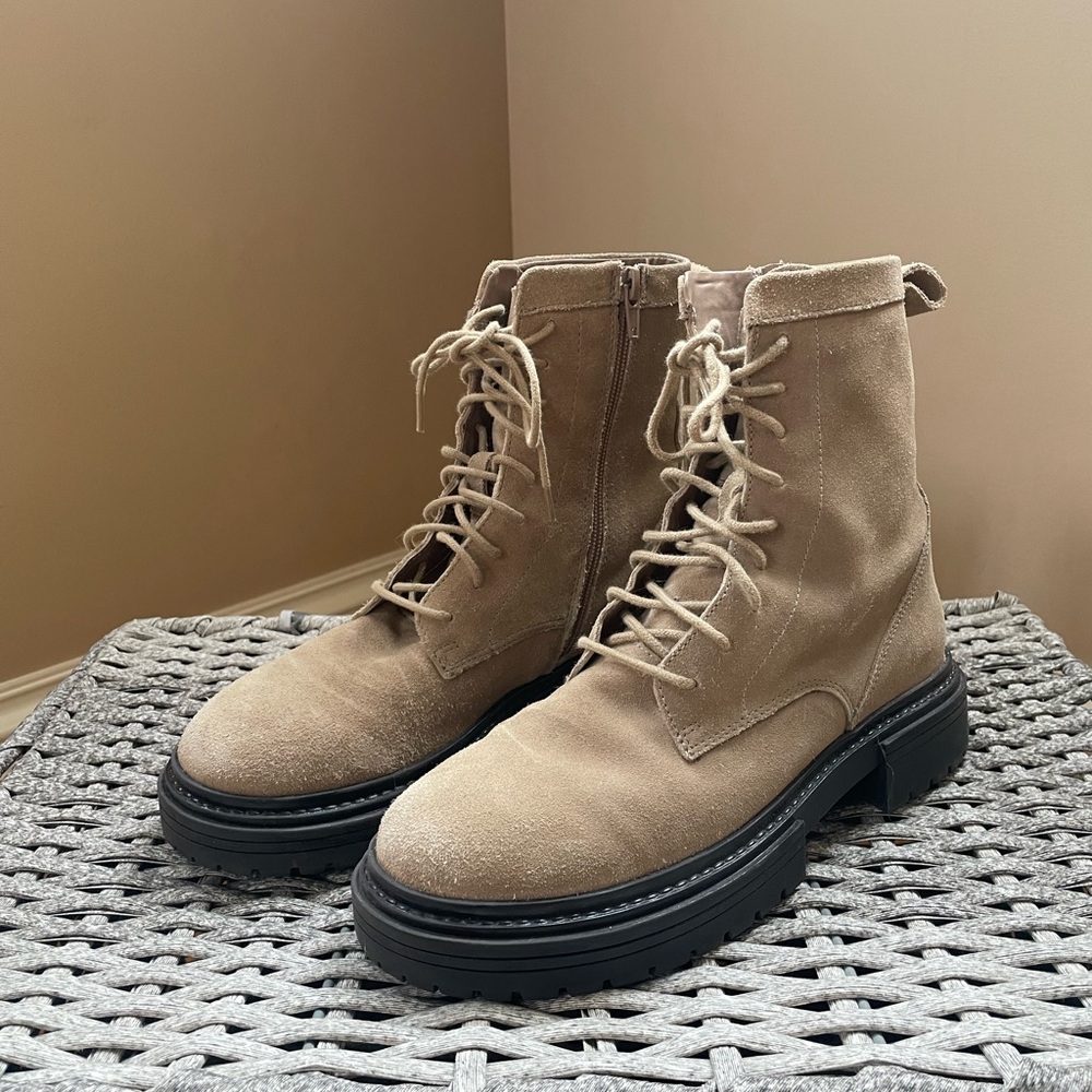 Zara Kids Brown Lace-Up Boots